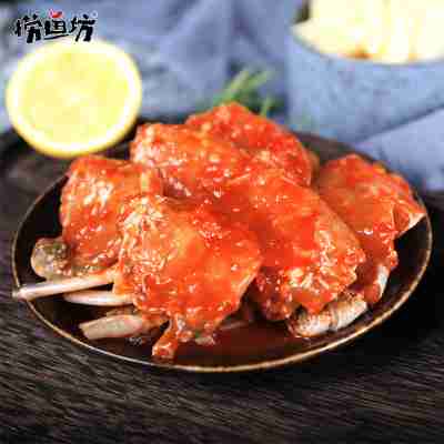 韩国辣酱蟹网红生拌饭酱螃蟹韩式酱蟹罐头呛蟹700g