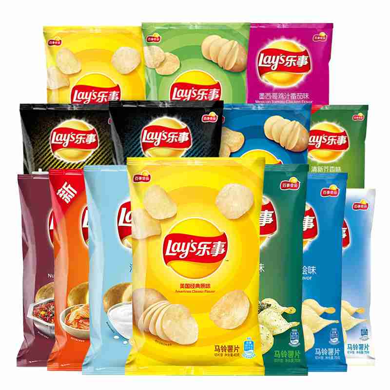 乐事薯片70g大包装膨化食品番茄黄瓜味薯片组合装原味休闲零食